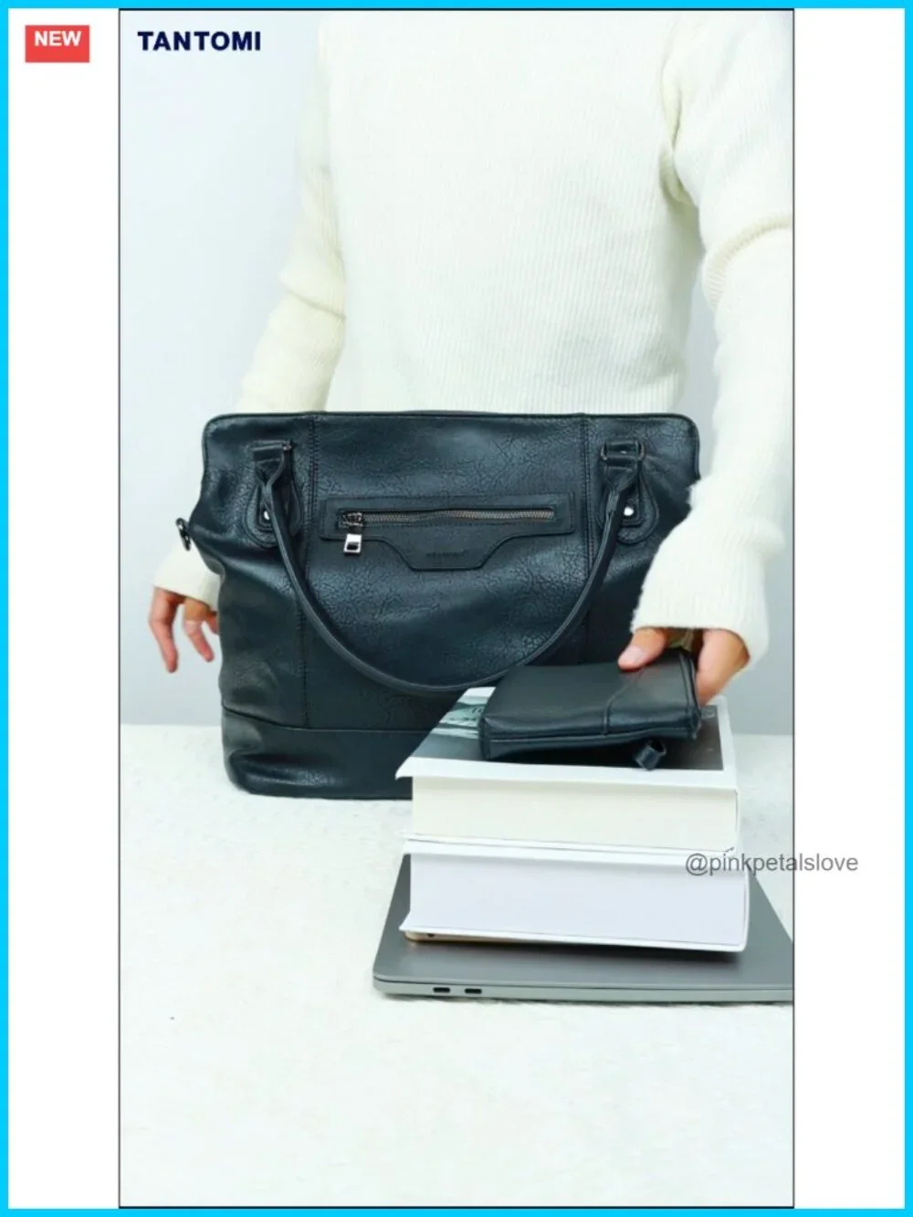 Large Vegan Leather Hobo Tote Bag with Laptop Compartment and Detachable Strap